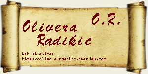 Olivera Radikić vizit kartica